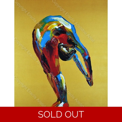 SOLD Standing Backbend Yoga Pose 894 Acrylic on Stretched 3D Gallery Canvas.